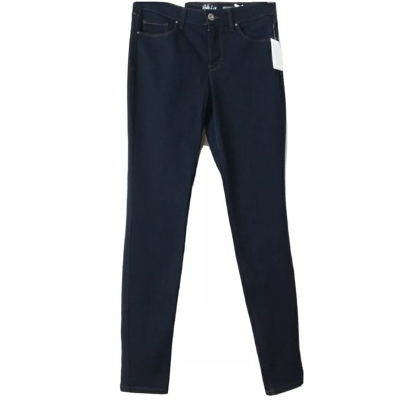 Style & Co Blue Skinny Leg Mid Rise Tummy Control 4 Long - Picture 1 of 8